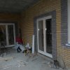 Двухстворчатые штульповые двери. Полностью остекленные. Установлена фурнитура с нажимной входной гарнитурой и замком.    